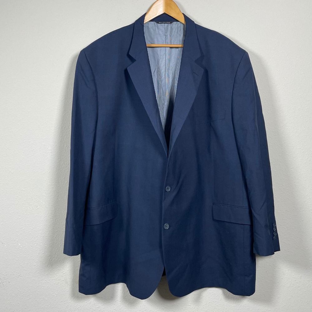 Jack Victor Blazer Mens 54L Blue Ermenegildo Zegna Cool Effect Wool Sport Coat